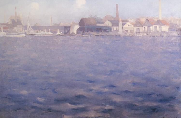 Theodore Roussel Blue Thames End of a Summer Afternoon Chelsea oil painting image